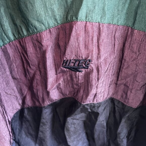 Vintage 80-90s nylon jacket windbreaker Size M Green, Purple, Navy Lined Hi-Tech - Picture 9 of 10